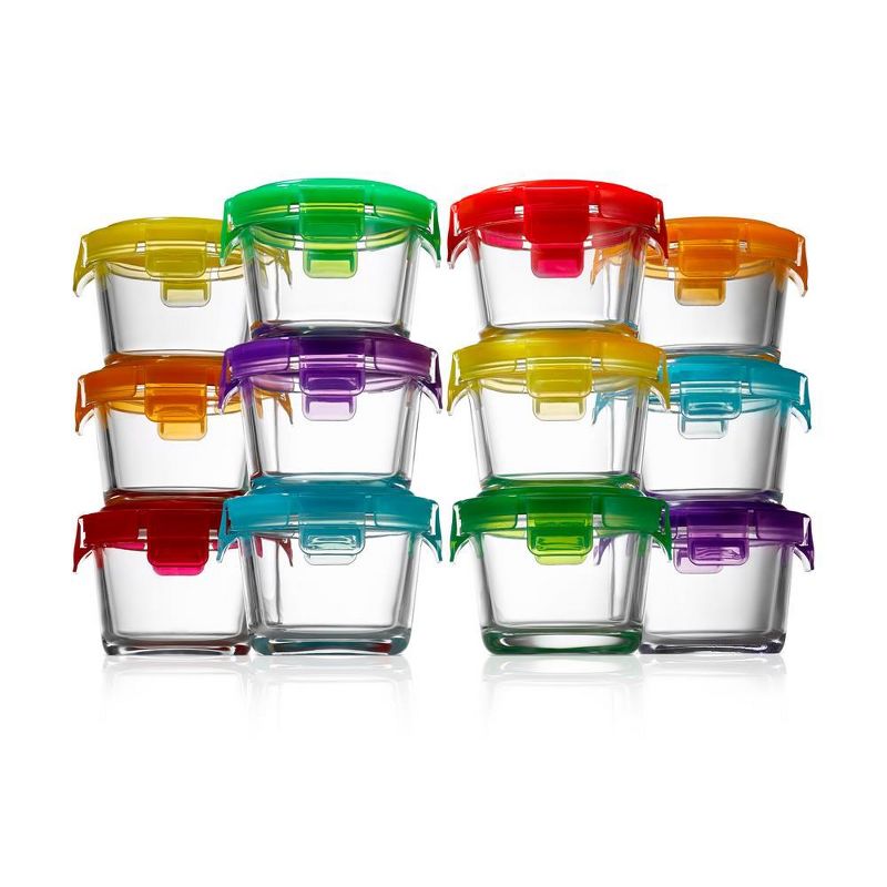 NutriChef 12 Pcs. Mini High Borosilicate Glass Round Meal-Prep Containers with Airtight Lid, 4oz, 1 of 8