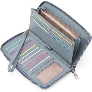 Clotth Womens RFID Blocking Wallet - Large Capacity PU Leather Zip Around Clutch with Detachable Wristlet, Easy to Use for Daily & Travel - 1 of 4