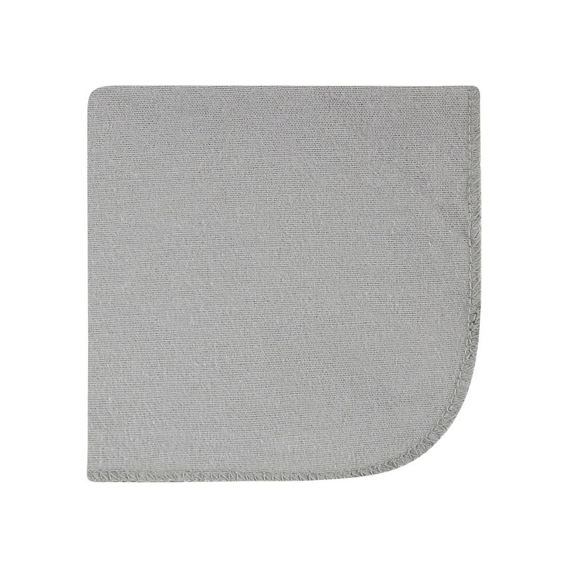 Hudson Baby Flannel Cotton Washcloths, Farm Friends Grey 10-Pack, One Size, 5 of 8