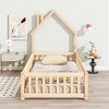 Twin Size Floor Bed with House-Shaped Headboard and Fence - 3 of 4