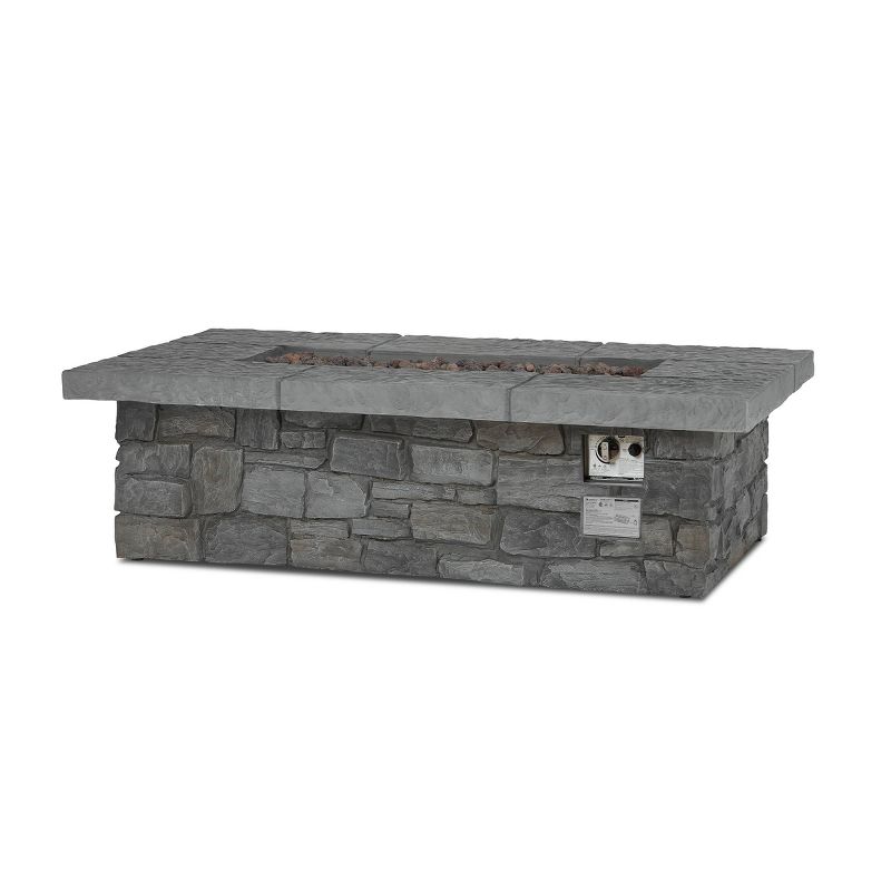 Sedona Rectangle Fire Pit with NG Conversion Gray - Real Flame, 4 of 9