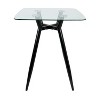 Sapphtopaz Dining Table Modern Square Counter Table with Metal Legs and Clear Glass Top for Dining Room, Small Spaces - 4 of 4