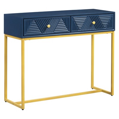 KTMBDW Console Table, Wooden Sofa Table with 2 Storage Drawers, Modern Behind Couch Table Entryway Table for Entrance, Hallway, Living Room
