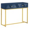 MAYEERTY Modern Narrow Console Table with Storage 2 Drawers Stripe Design for Living Room Hallway Navy - 4 of 4