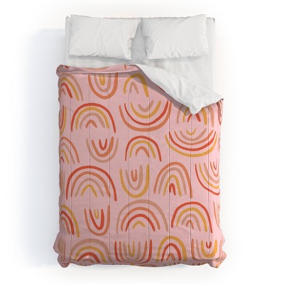 Deny Designs 3pc Queen Doodle by Meg Rainbow Print Comforter and Sham Set