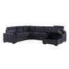 L-Shaped Sectional Sofas with Pull-Out Loveseat Sleeper, Storage Chaise, and Toss Pillows, Available in Dark Gray, Light Gray, or Beige - 4 of 4