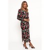 Petal and Pup Pontee One Shoulder Pleated Midi Dress - Black Rose Print M - 4 of 4