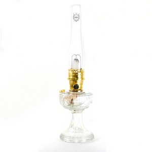 Aladdin Lincoln Drape Oil Lamp - Traditional Classic Indoor Oil or Kerosene Fuel Lamp, Bright White Light, Glass with Brass Trim - 1 of 3