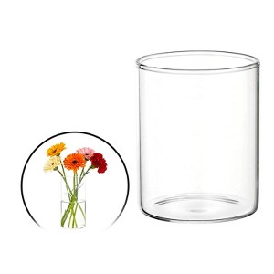 Unique Bargains Glass Bouquet Floating Candle Decorative Cylinder Vase Clear - 1 of 4