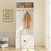 Famapy White Hall Tree Shelf Rack Shoe Storage Coat Organizer Cabinet - 2 of 4