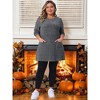 Women's Plus Size Crew Neck Long Sleeve Ribbed Knit Casual Loose Pullover Sweater with Pocket - Agnes Orinda - 3 of 4