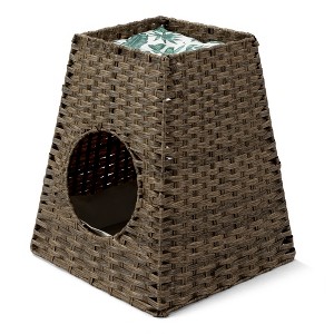 FURNIinspire Pet Crates and Houses,  Cat Litter Box Enclosure as Furniture,  Removable Cat Wash Area Equipped with Linen Mat, Suitable for Living - 1 of 4