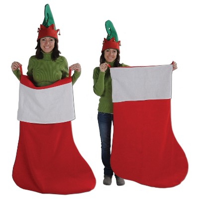 Beistle 4' 6" Jumbo Stocking Red/White 20169