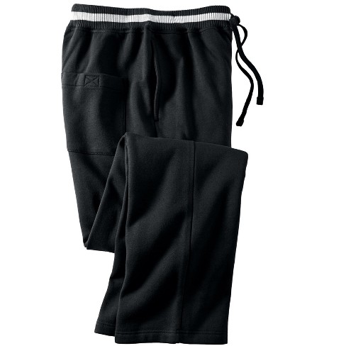 KingSize Men's Big & Tall Coaches Collection Fleece Open Bottom Pants -  3XL, White