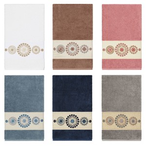 Linum Home Textiles 100% Turkish Cotton ISABELLE Embellished Towel Set - 1 of 3