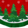 Kurt Adler 48-Inch Red Velvet with Green Trees Tree Skirt - 3 of 4
