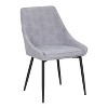 Set of 2 Diana Contemporary Dining Chairs Metal and Corduroy Black/Gray - LumiSource: Velvet Upholstery, Padded Seat - 2 of 4