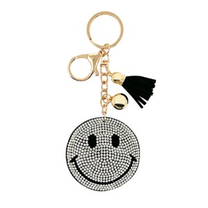Wrapables Crystal Bling Key Chain Keyring with Tassel Car Purse Handbag Pendant, Smiles - 1 of 4