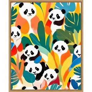 Amanti Art Pandas Tropical by Uma Gokhale Framed Canvas Wall Art - 1 of 4