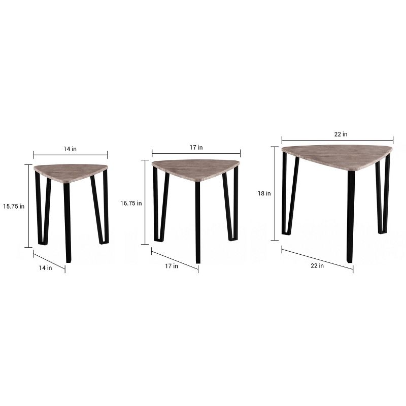 Nesting Tables Modern Wood Grain Brown - Yorkshire Home, 3 of 5