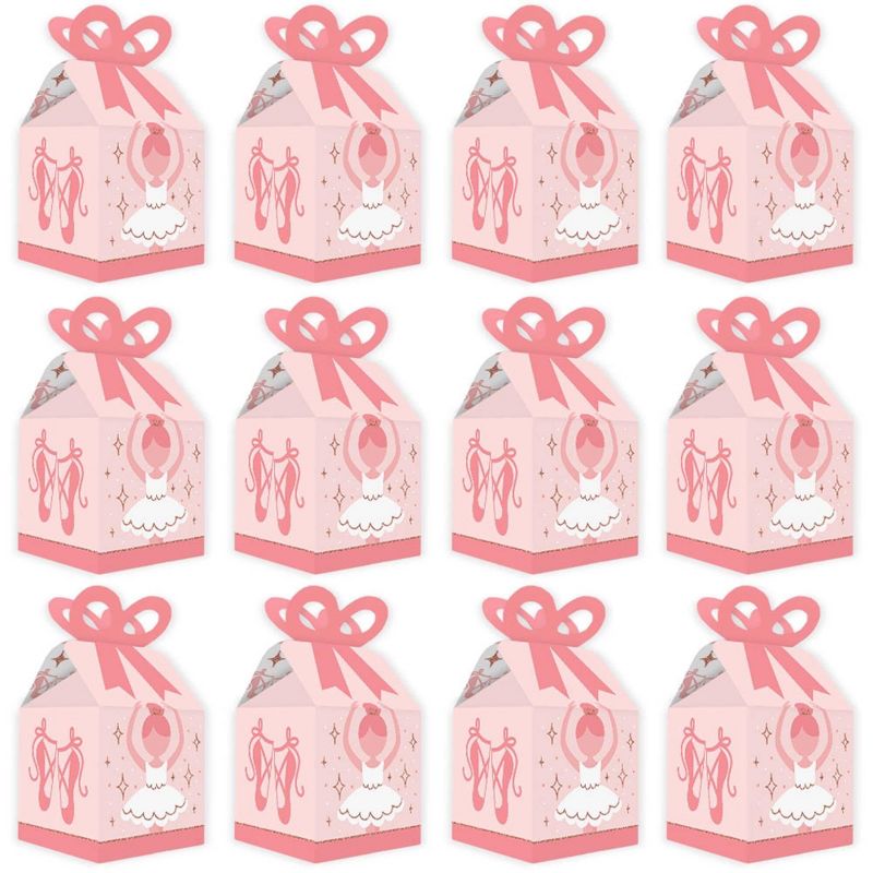 Big Dot of Happiness Tutu Cute Ballerina - Square Favor Gift Boxes - Ballet Birthday Party or Baby Shower Bow Boxes - Set of 12, 5 of 9