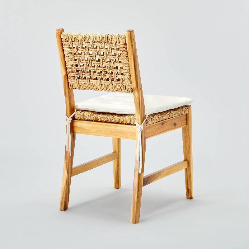 2pk Temescal Valley Wood and Woven Dining Chairs with Cushion Cream - Threshold&#8482; designed with Studio McGee, 5 of 14