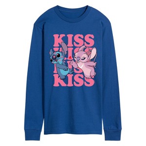 Men's - Lilo and Stitch - Kiss Long Sleeve Graphic T-Shirt - 1 of 4