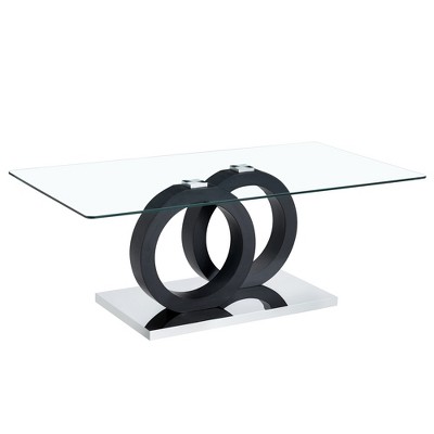 TiramisuBest Walnut Modern Coffee Table, 39.3L×23.6W×17.7H" MDF Base Living Room Center Table