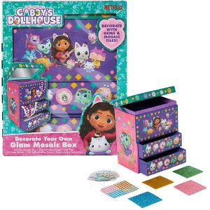 Gabby’s Dollhouse DIY Jewelry Box for Girls, Mosaic Tiles, Adhesive Gems, and 3D Foam Sticker - 1 of 4