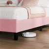 Twin Size Bed Frame with Adjustable Headboard, Linen Upholstered Twin Platform Bedframe with Strong Wooden Slats, No Box Spring Needed - 3 of 4