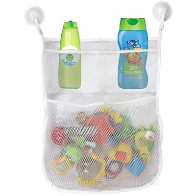 Basicwise 4-Section Bath Toy Organizer With 2 Hook Suction Cups