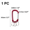 Unique Bargains Aluminum Carabiner Clip Hook with 3 Split Key Ring Chain  2.7 x 1.5 Burgundy 1 Pc