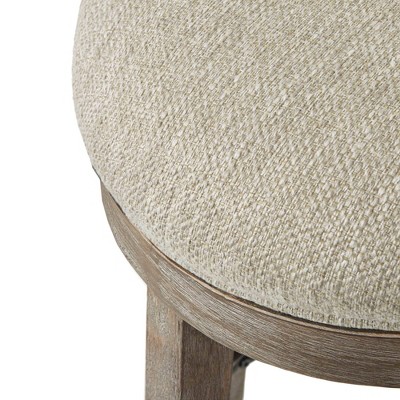 Rustic Gray Wood Swivel Counter Height Barstool with Metal Footrest