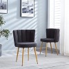 KTMBDW Dining Chairs Set of 2 Fabric Upholstered Kitchen Chairs with Padded Seat and Backrest, Solid Wood Legs for Dining Room, Restaurant - 2 of 4
