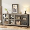 8 Cube Storage Organizer Bookshelf, 3 Tier Metal Horizontal Bookcase, 62 Inch Console Bookshelves - 3 of 4