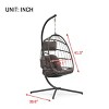 Swing Patio Egg Chair With UV Resistant Cushion,Wicker Hanging Egg Chair With Stand,Hammock Chair With Aluminum Frame  ﻿ -Maison Boucle - 2 of 4