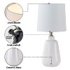 C Cattleya 18.5in. Modern Minimalist White Ceramic Table Lamp with Linen Shade for Bedroom,Living Room,Nightstand - 3 of 4