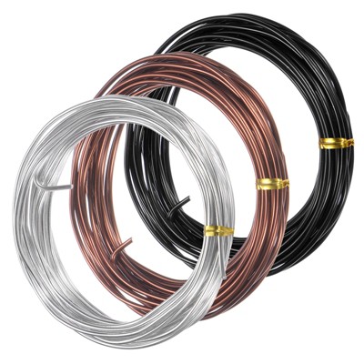 Unique Bargains Anodized Aluminum Flexible Bonsai Training Wire 3 Rolls