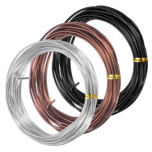 Unique Bargains Anodized Aluminum Flexible Bonsai Training Wire 3 Rolls - 1 of 4