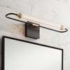 Possini Euro Design Nikola Industrial Wall Light Bar Matte Black Hardwire 23 1/2" LED Fixture Gold Accents for Bathroom Vanity - 2 of 4