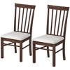 HOMCOM Wooden Dining Chairs Set, Farmhouse Upholstered Kitchen Chairs with Rubber Wood Frame for Living Room, Dining Room - 4 of 4