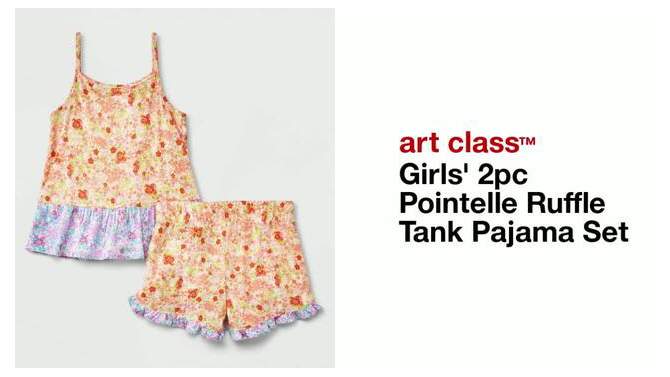 Girls' 2pc Pointelle Ruffle Tank Pajama Set - art class™, 2 of 6, play video