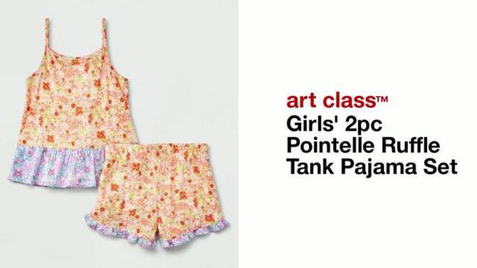 Girls' 2pc Pointelle Ruffle Tank Pajama Set - art class™, 2 of 6, play video