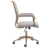 Office Chair 38.2-41.3"H Gray – Faux Leather Upholstery with Bronze Steel Frame, Modern Adjustable Swivel Seating By Zuo Modern - 3 of 4
