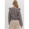 Women's Ruffle Contrast Sweater - entro - 2 of 3