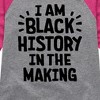 Girls' - Instant Message - Black Histroy In The Making Shirt Tail Raglan Graphic T-shirt - 2 of 4
