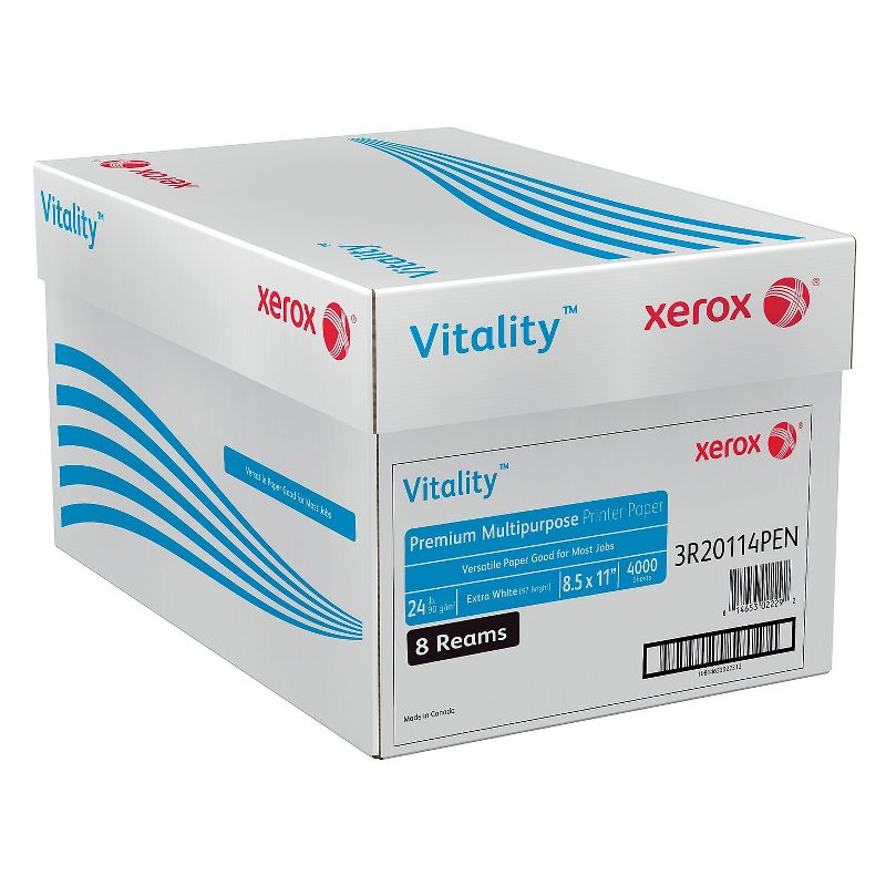 Xerox Vitality 8.5" x 11" Premium Multipurpose Paper 24 lbs. 97 Brightness 4000 Sheets/Carton (1001), 2 of 4