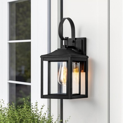 Rennnsan Elvanta 11"H Hardwired 1-Light Rectangle Wooden Industrial Dimmable Outdoor Wall Sconce