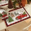 Vintage Christmas Tree Farm Holiday Napkin, Set of 4 - Red/Green - 17x17 - Elrene Home Fashions - 2 of 3
