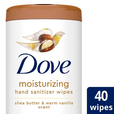 Image of Dove Beauty Hand Sanitizer Wipes - Shea Butter and Vanilla - 40ct
